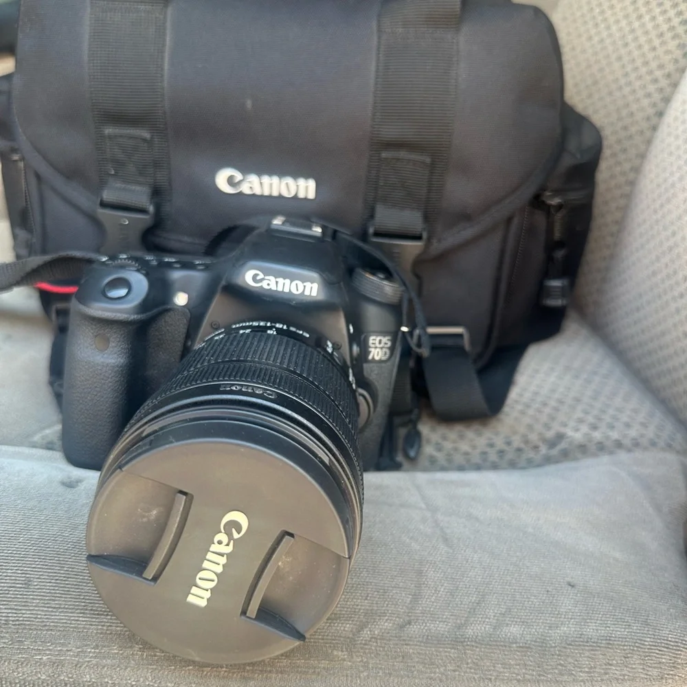 Canon Black Digital Camera with EFS 18-135mm Lens